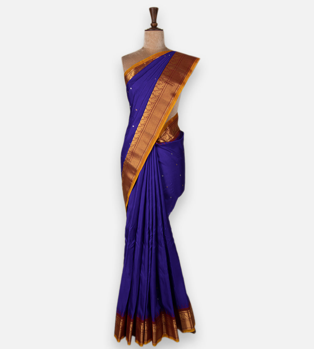 Blue Gadwal Silk Saree
