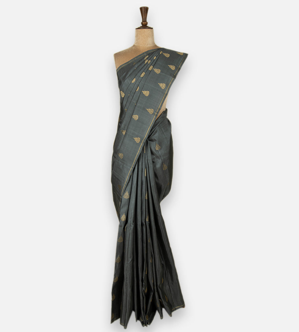 Elephant Grey Kanchipuram Silk Saree