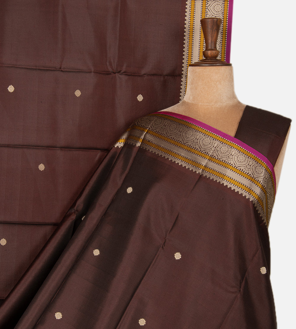 Brown Kanchipuram Silk Saree
