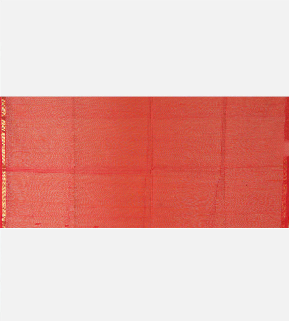 Orange Maheshwari Cotton Saree