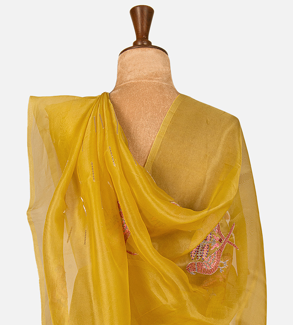Yellow Organza Saree