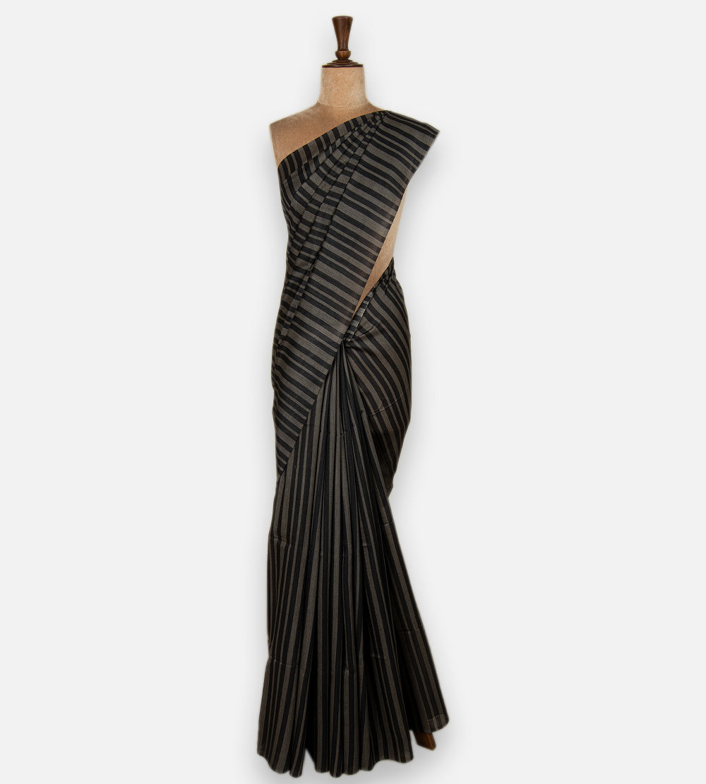 Black Moonga Tussar Saree