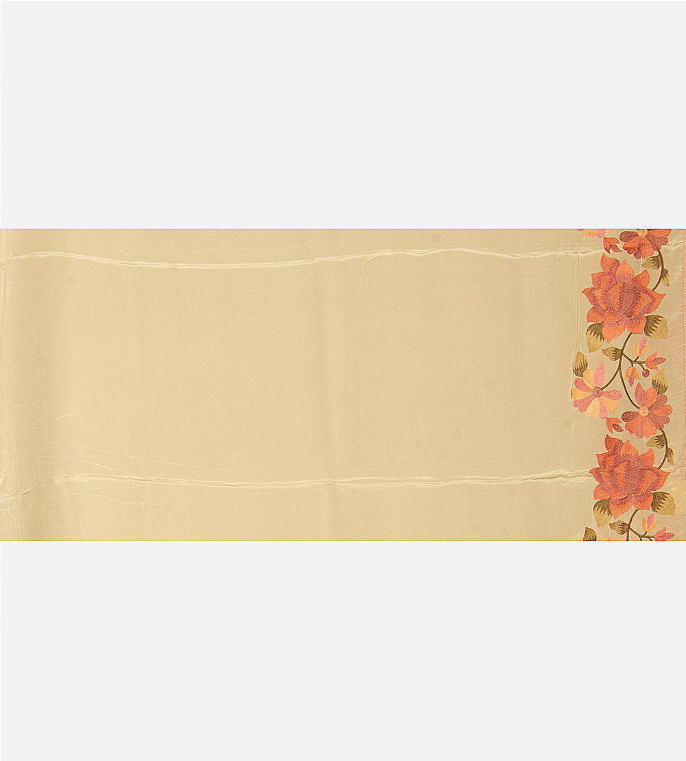 Light Beige Organza Saree