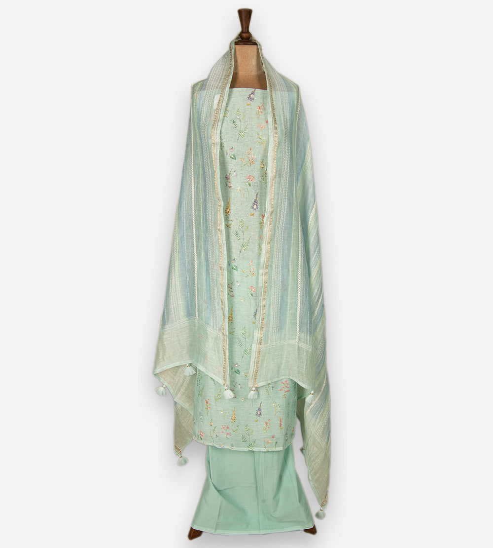 Blue Linen Salwar
