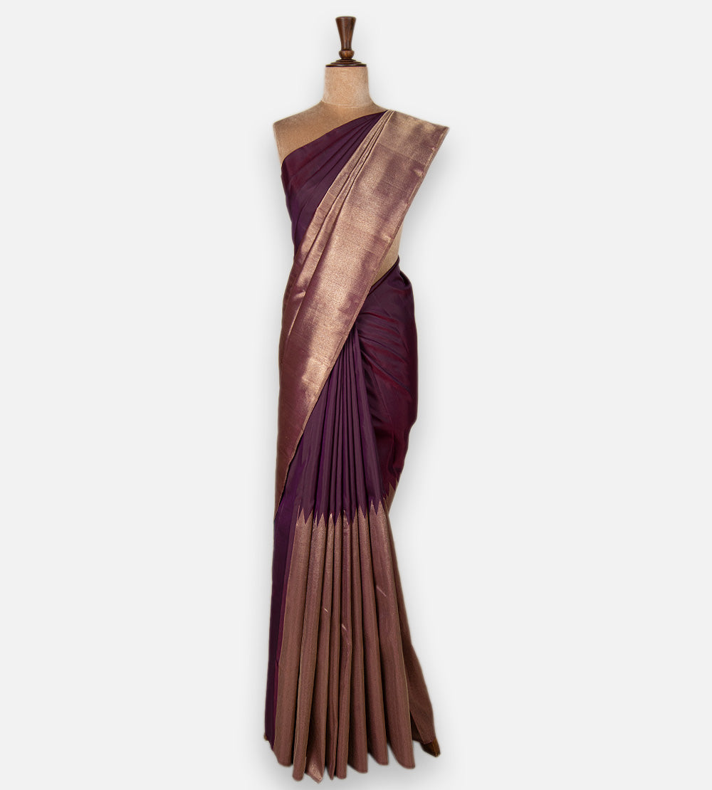 Purple Kanchipuram Silk Saree