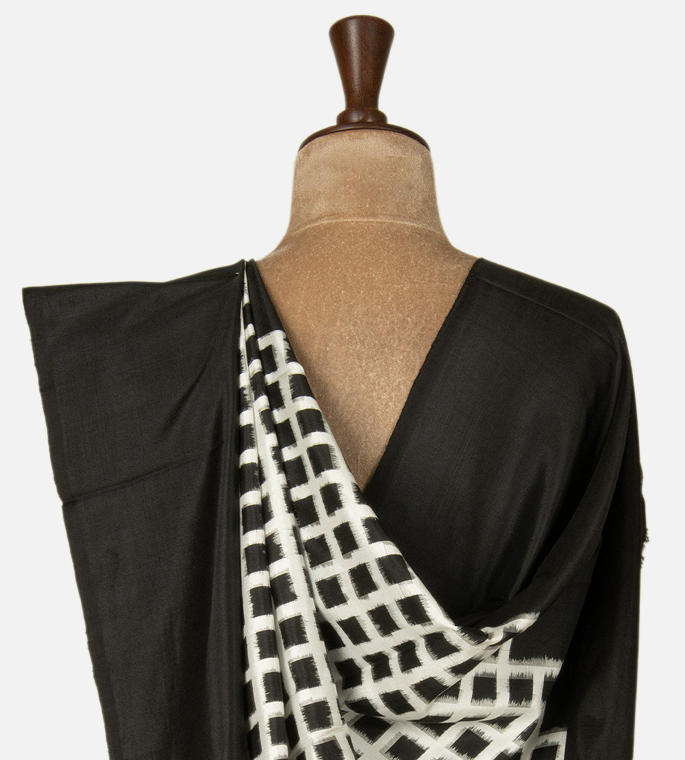 Black Ikkat Silk Saree