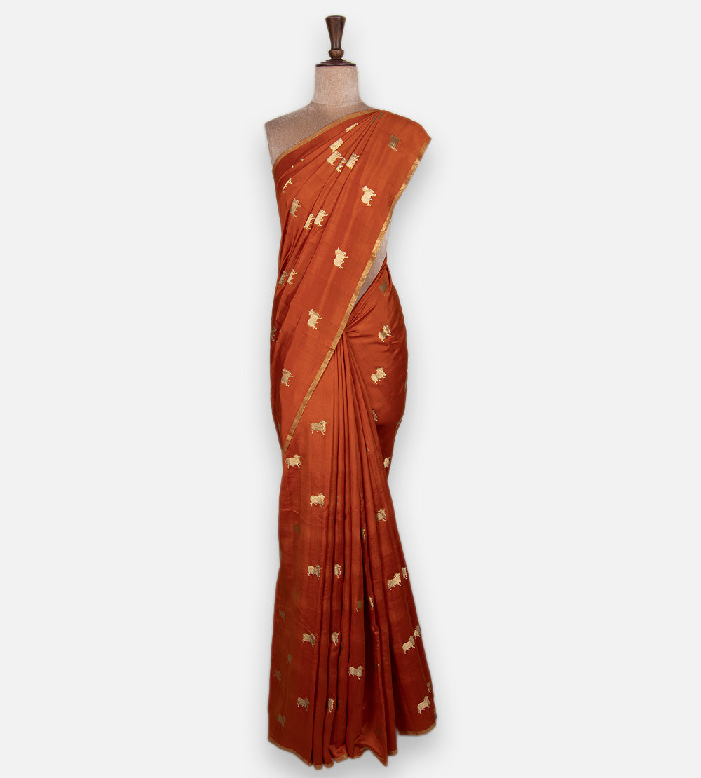 Orange Chaniya Silk Saree