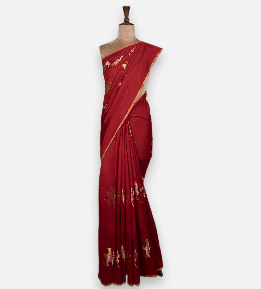 Red Chaniya Silk Saree