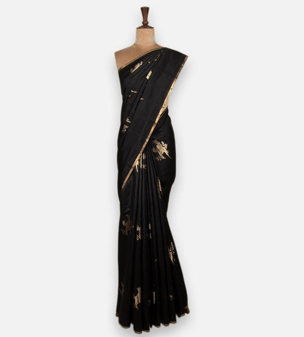 Black Chaniya Silk Saree