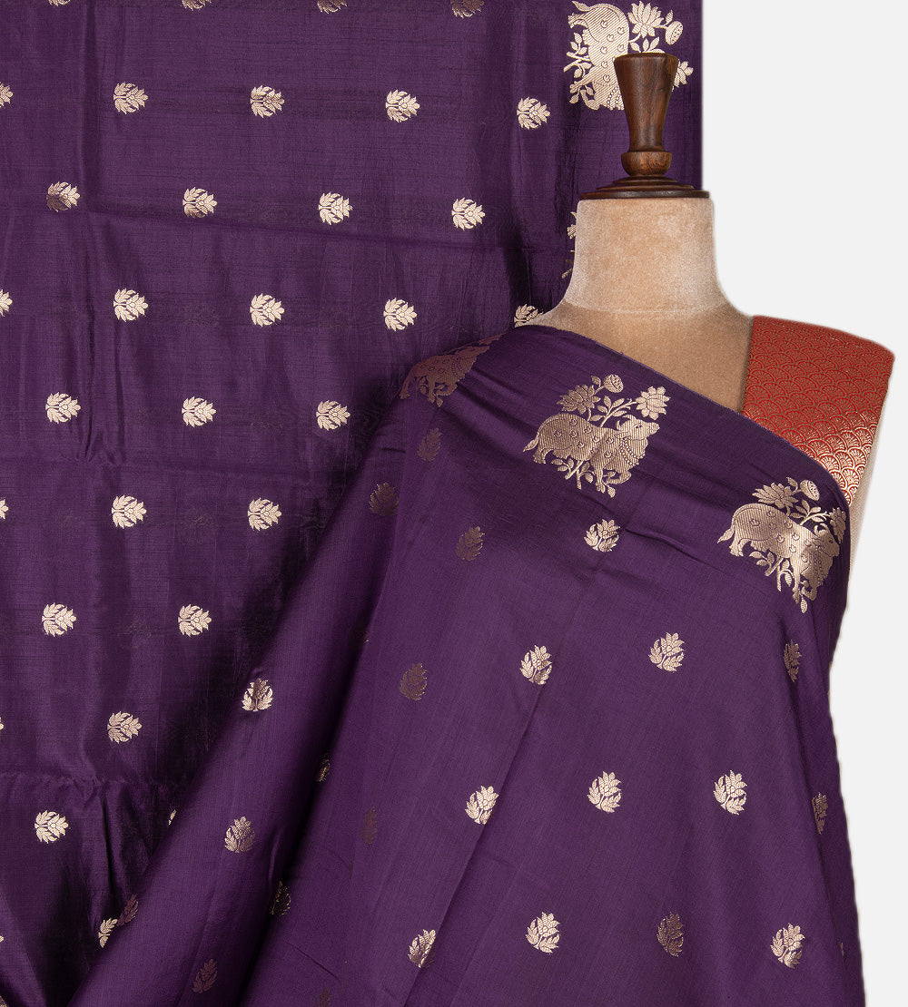 Purple Chaniya Silk Saree