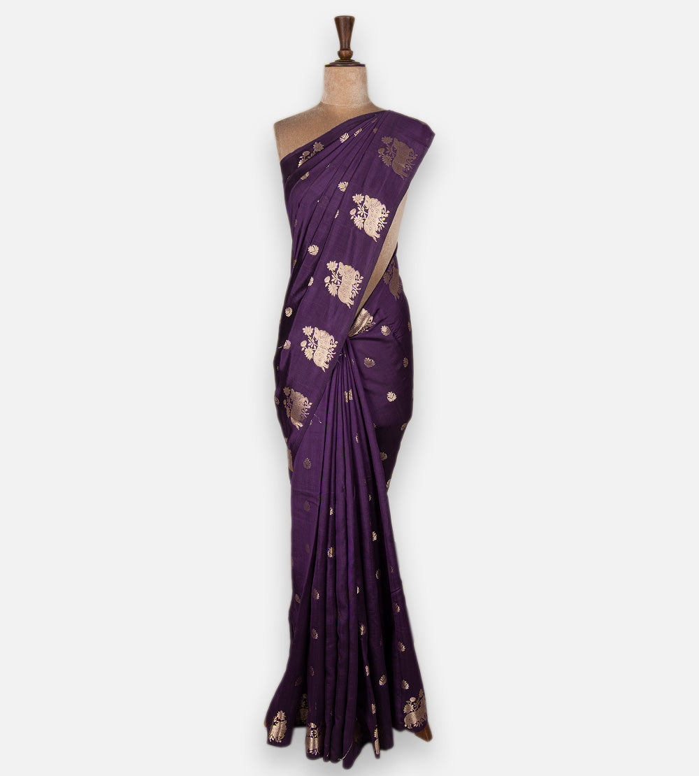 Purple Chaniya Silk Saree