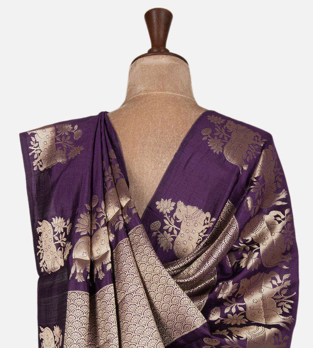 Purple Chaniya Silk Saree