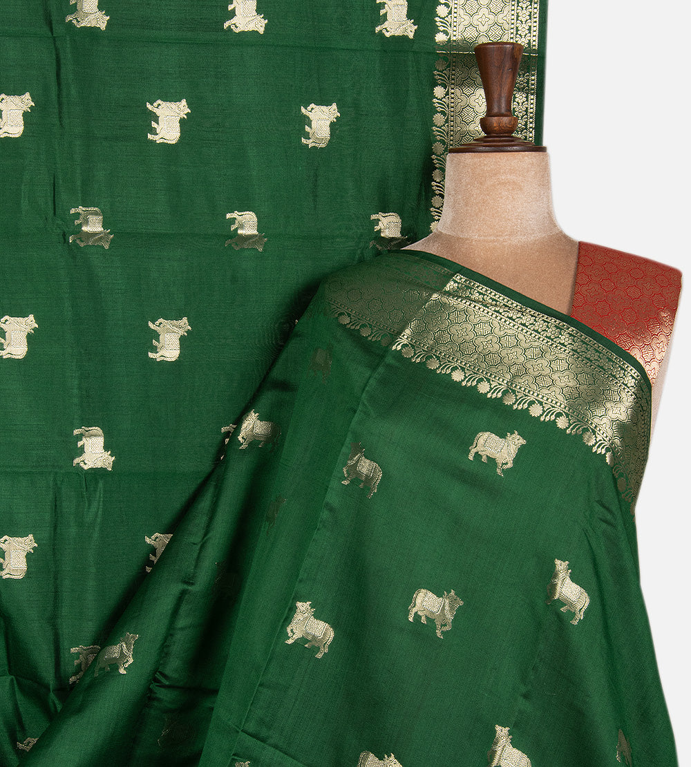 Green Chaniya Silk Saree