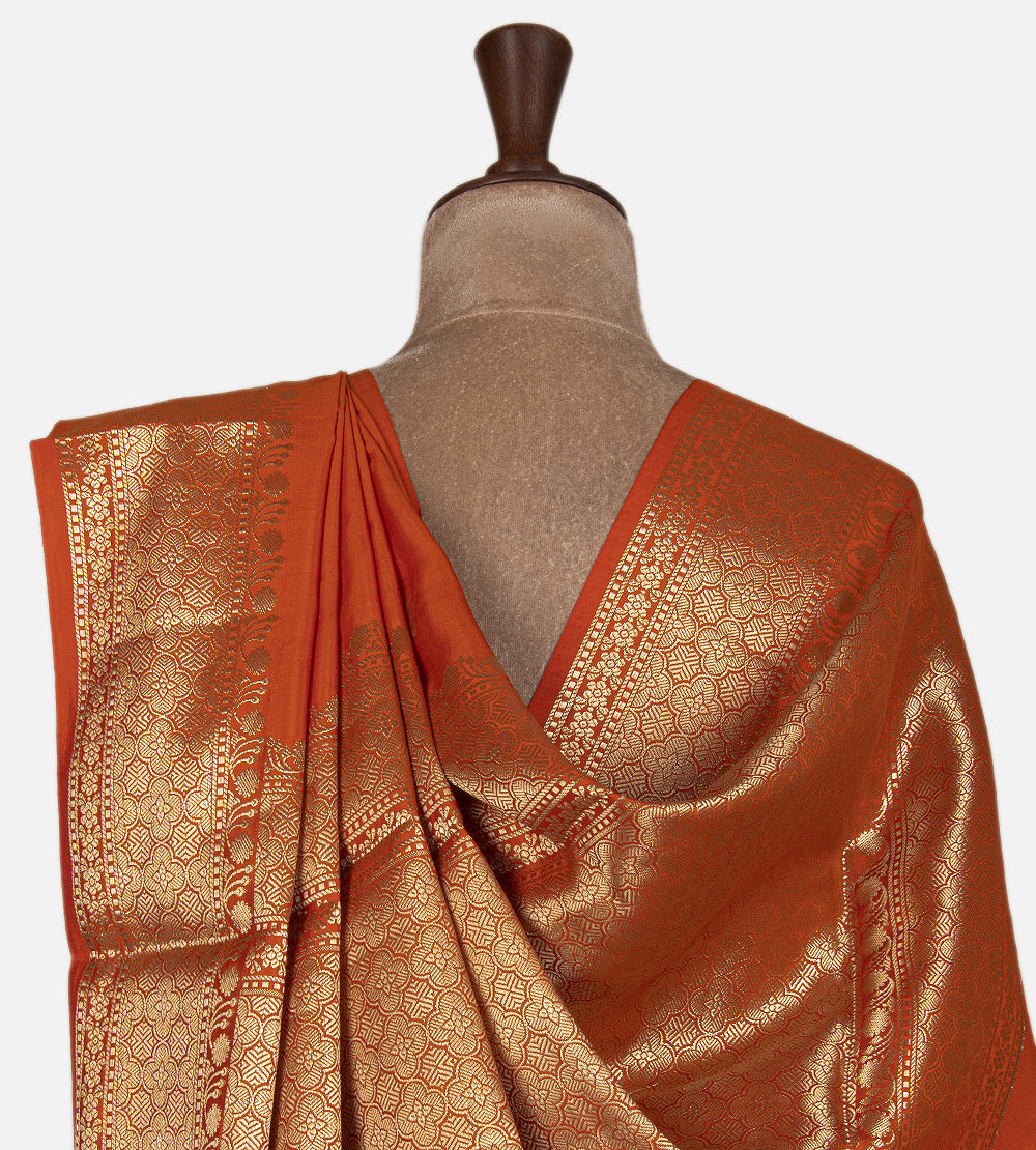 Orange Chaniya Silk Saree