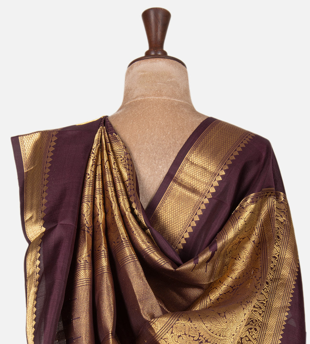 Aubergine Purple Kanchipuram Silk Saree