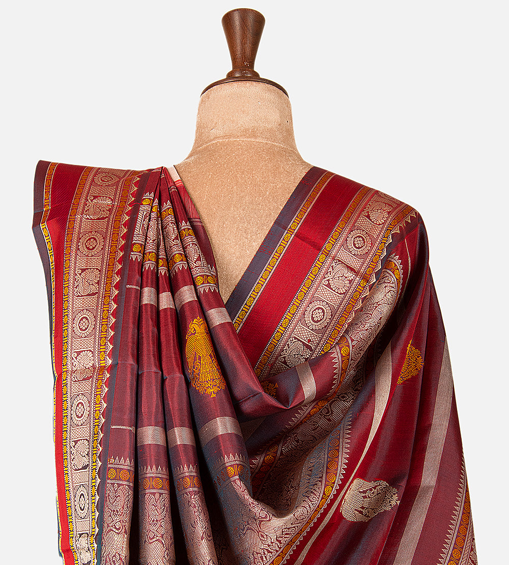Peach Kanchipuram Silk Saree