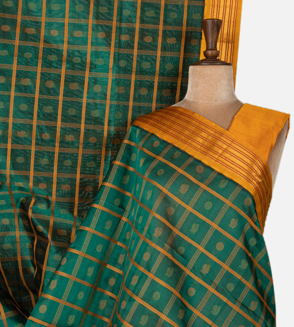 Green Cotton Silk Saree