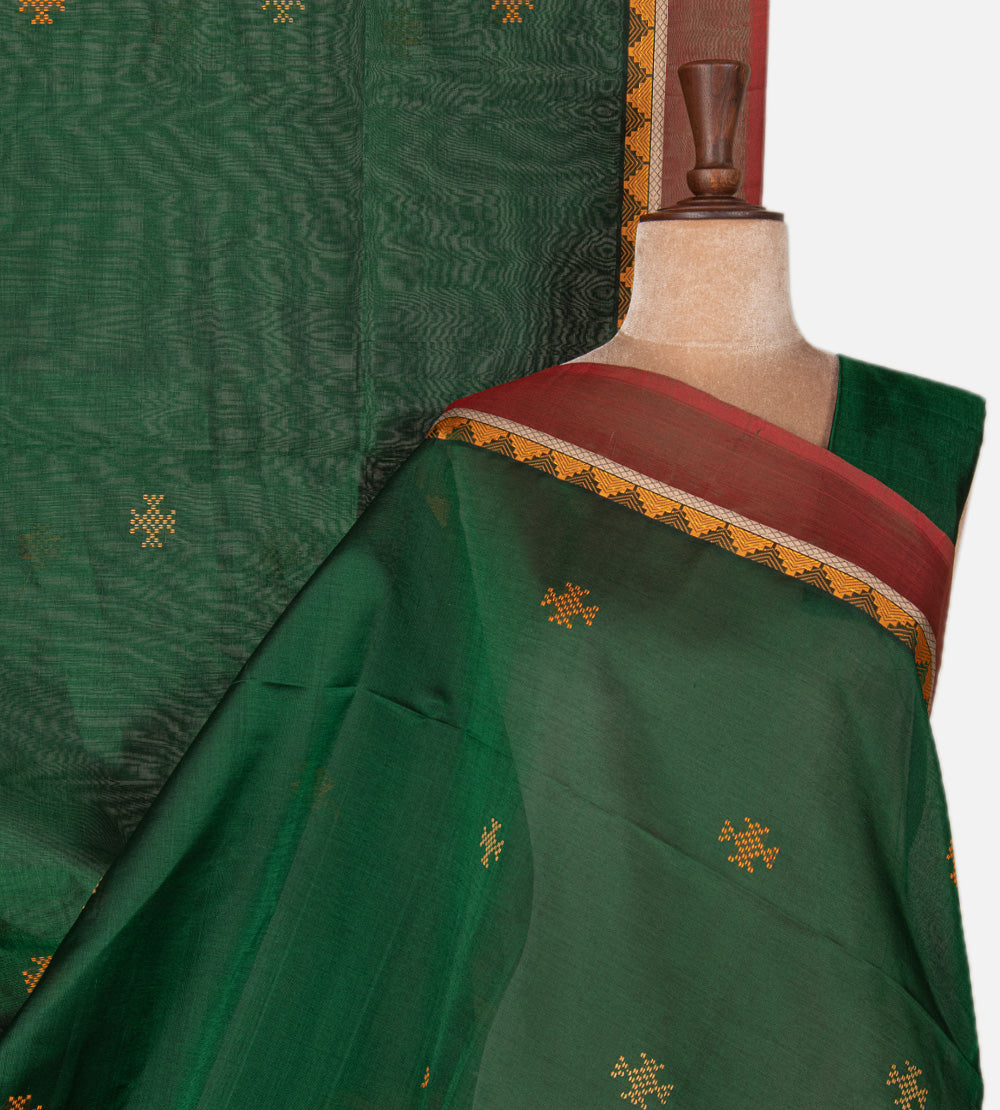 Green Cotton Silk Saree