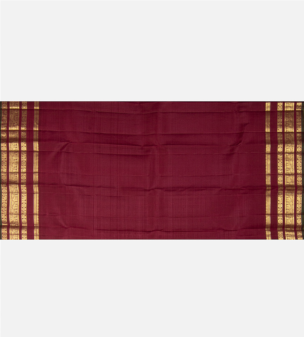Golden mustard yellow Kanchipuram Silk Saree