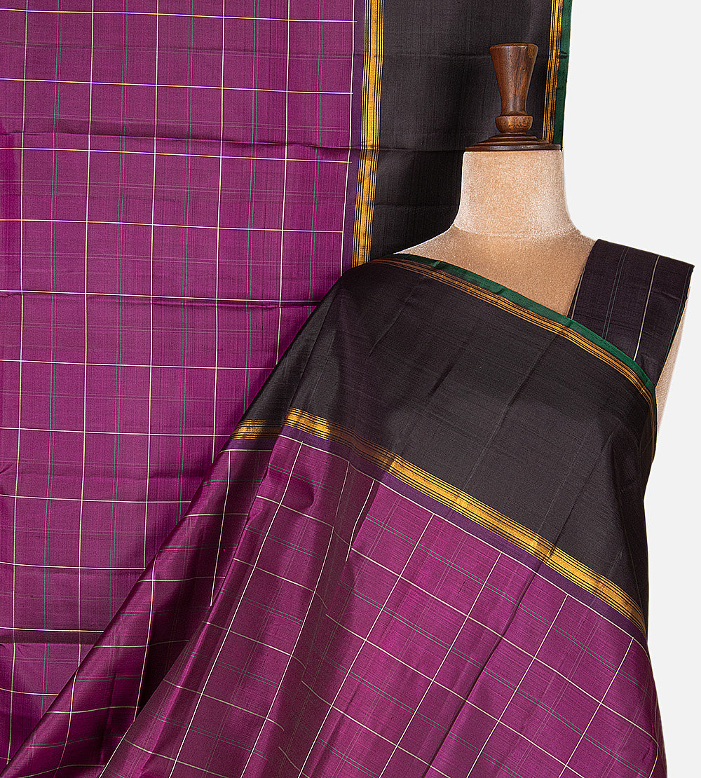 Purple Kanchipuram Silk Saree