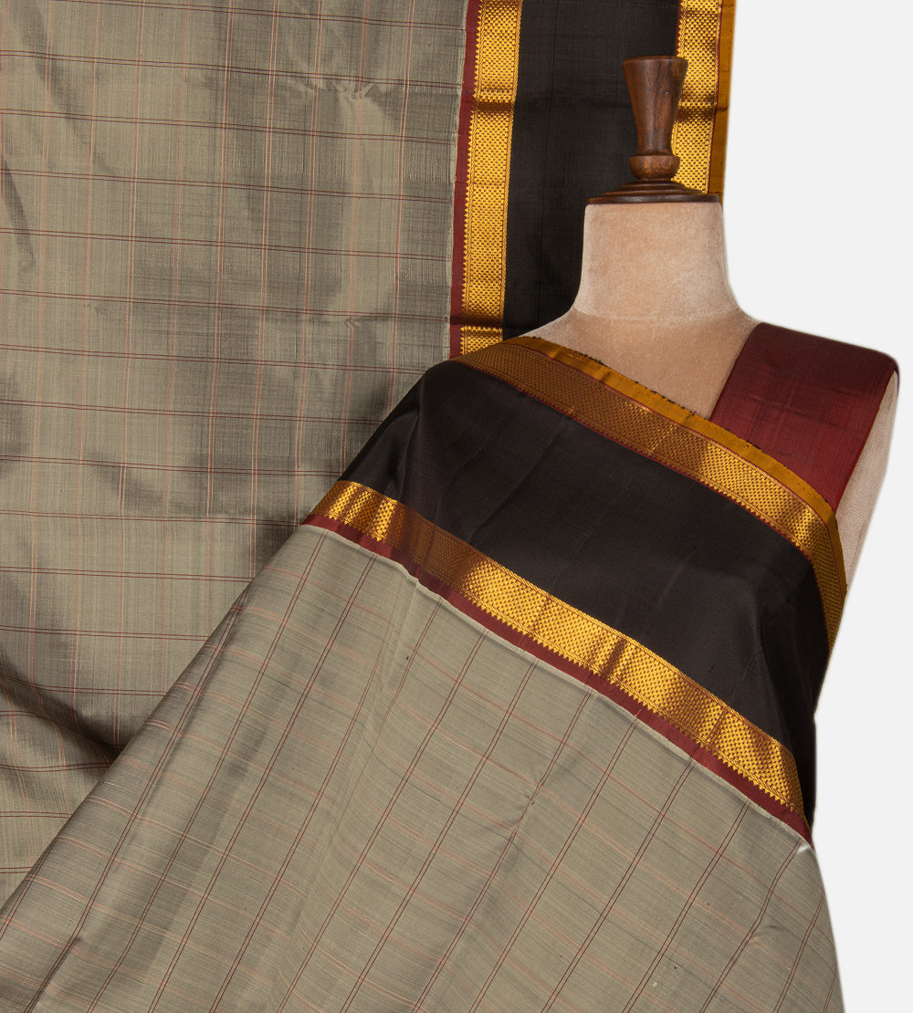 Grey Kanchipuram Silk Saree