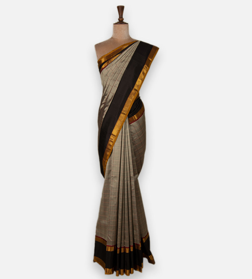 Grey Kanchipuram Silk Saree