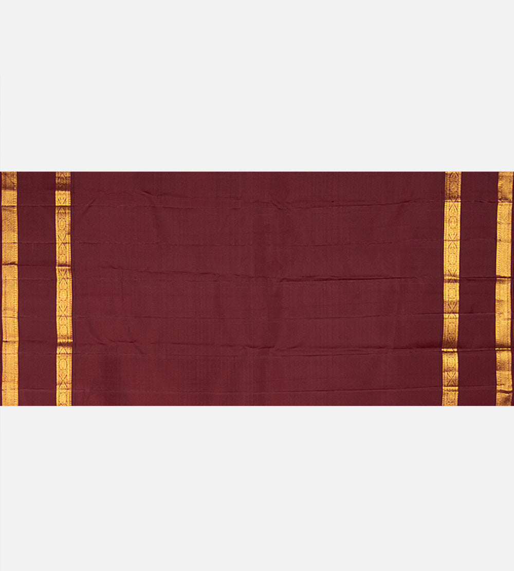 Rust Red Kanchipuram Silk Saree