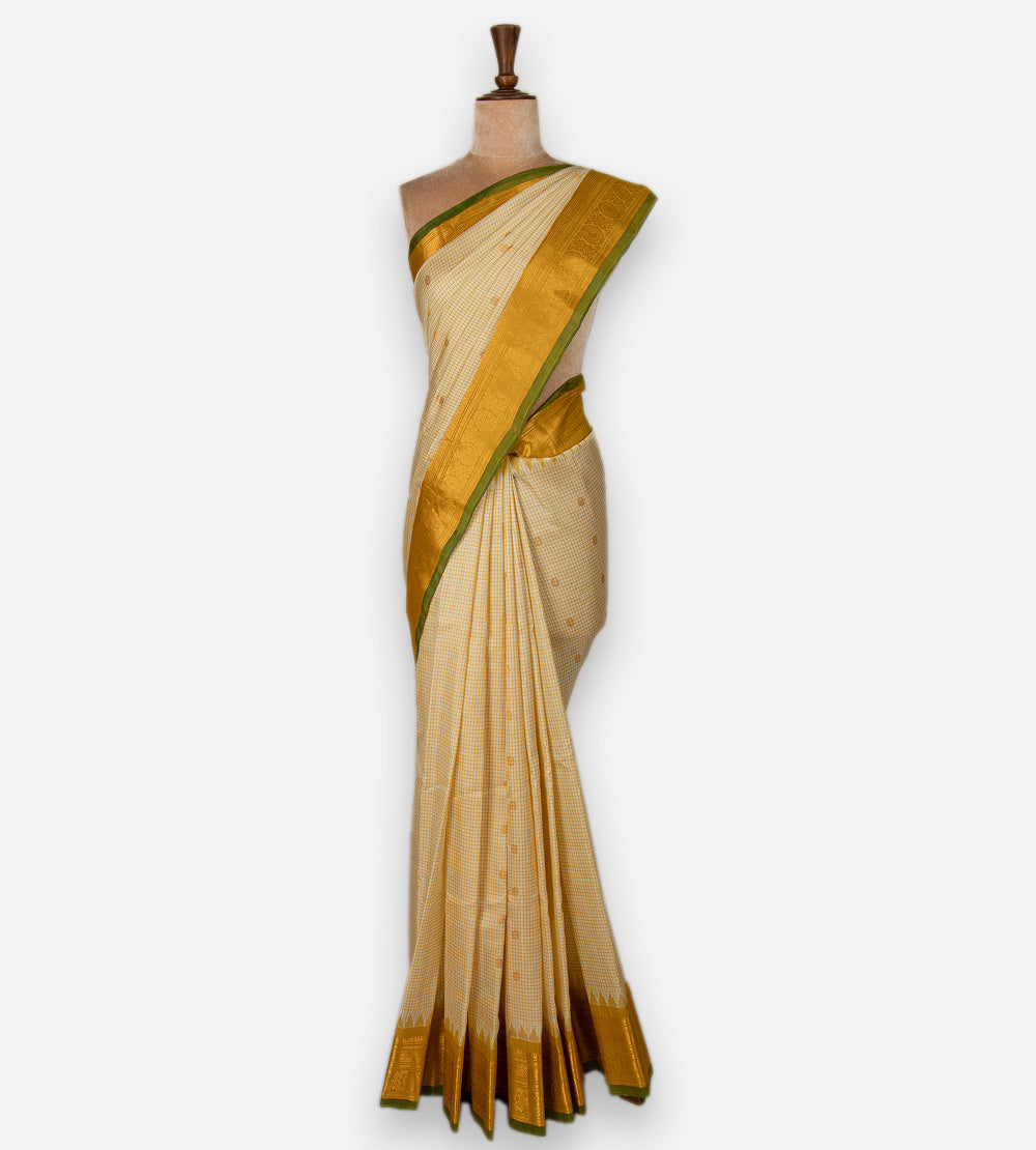 Beige Gadwal Silk Saree