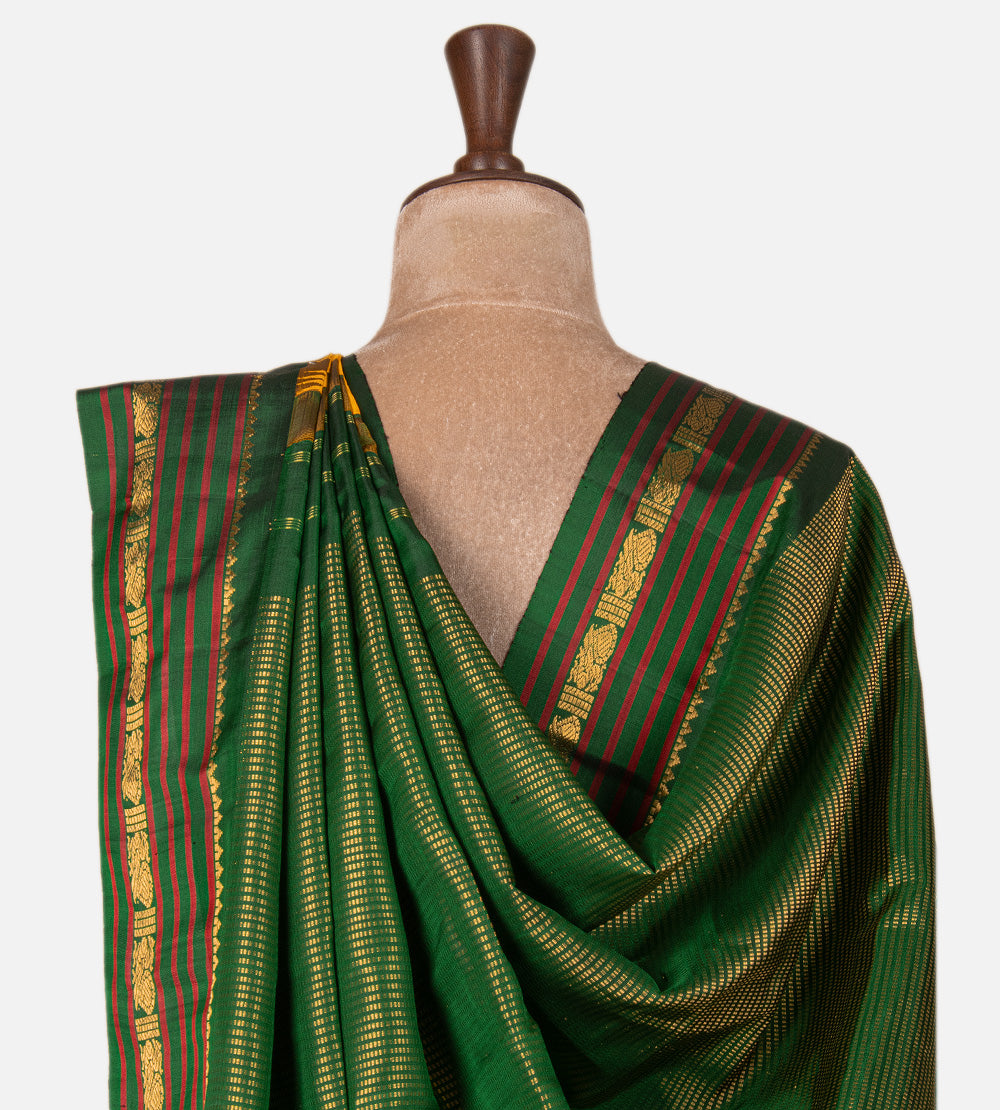 Yellow Gadwal Silk Saree