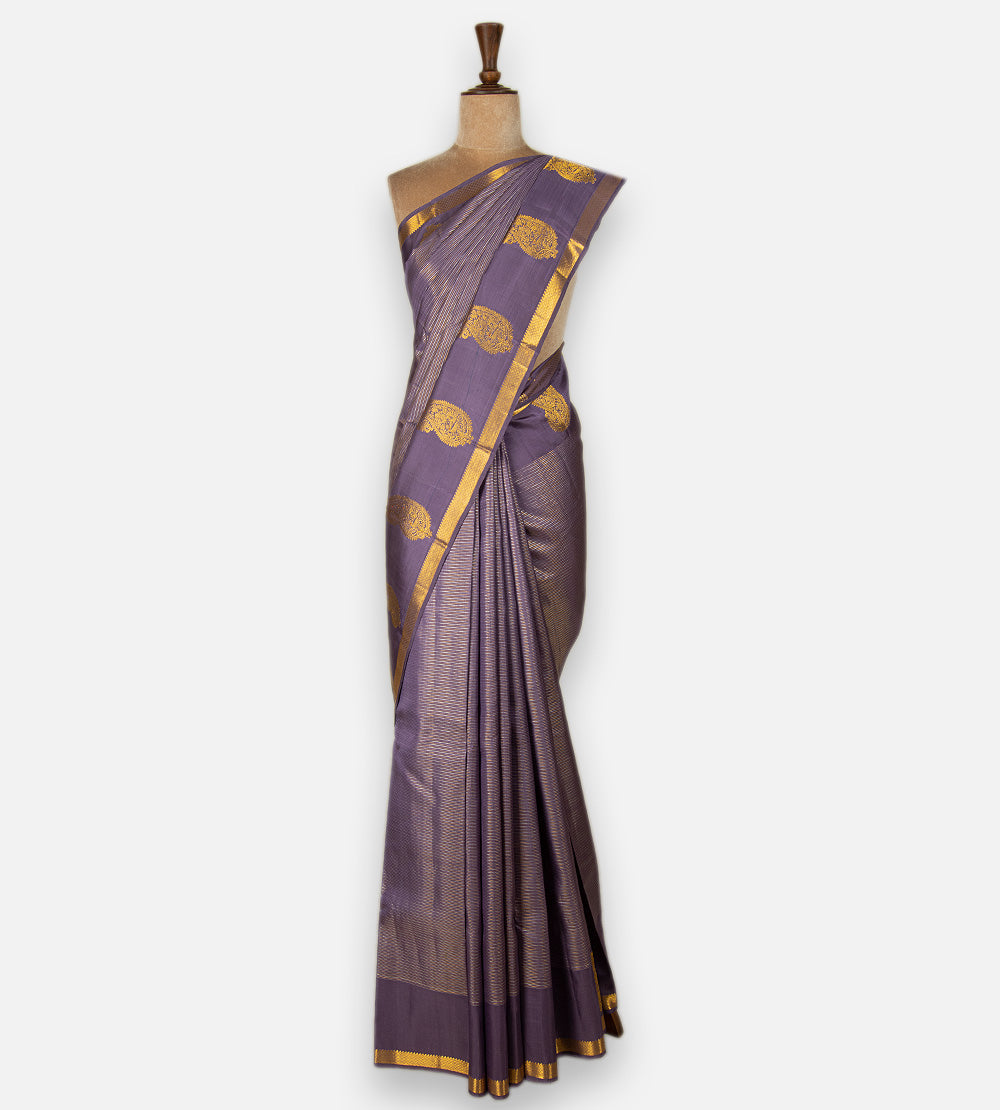 Dusty Lavender Kanchipuram Silk Saree