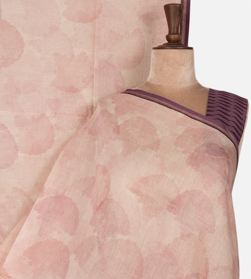 Light Peach Chanderi Cotton Saree