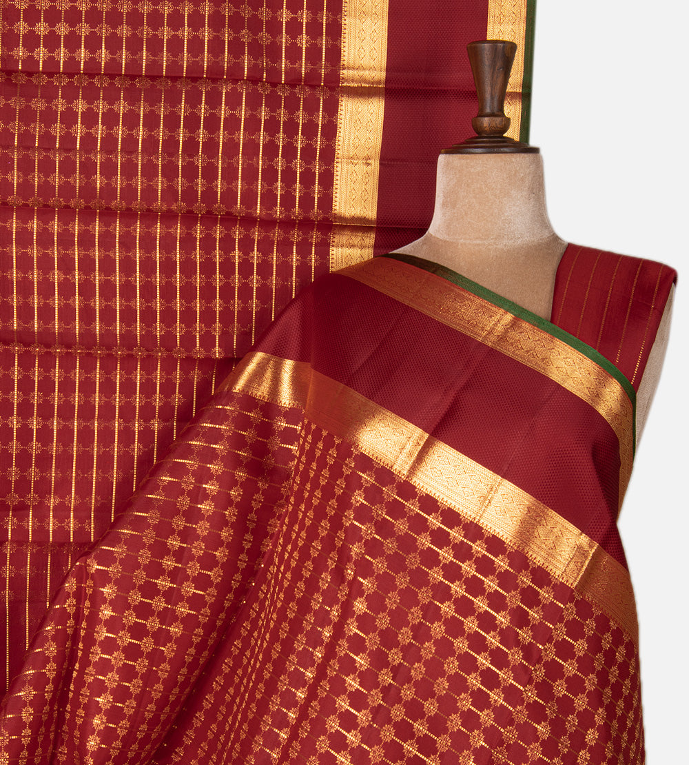 Maroon Kanchipuram Silk Saree
