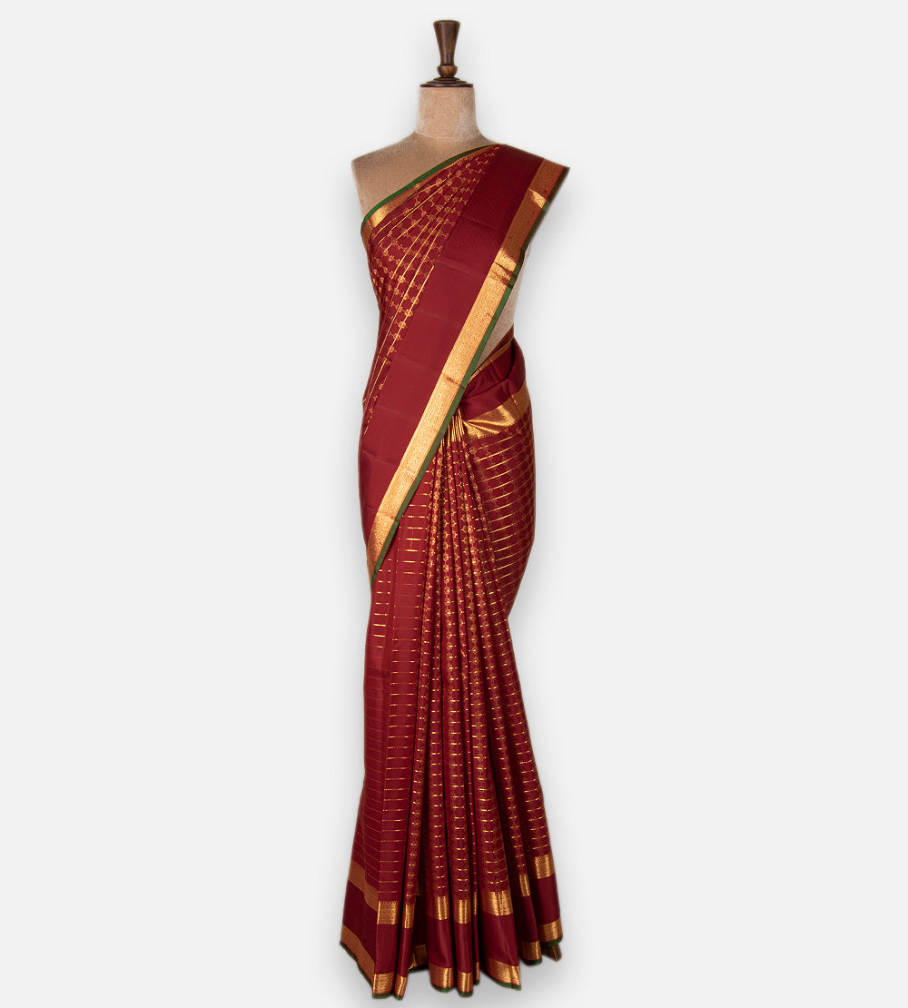 Maroon Kanchipuram Silk Saree