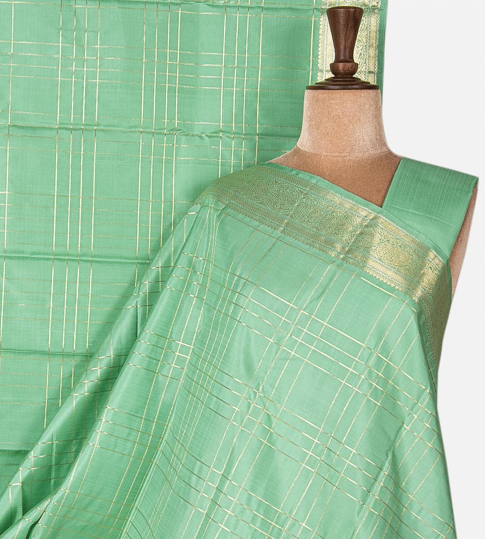 Pistachio Green Kanchipuram Silk Saree