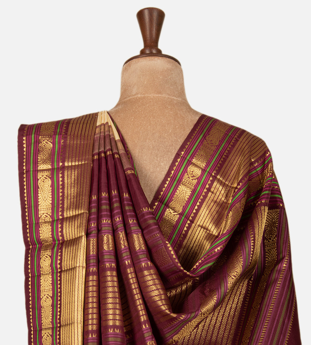 Creme Kanchipuram Silk Saree