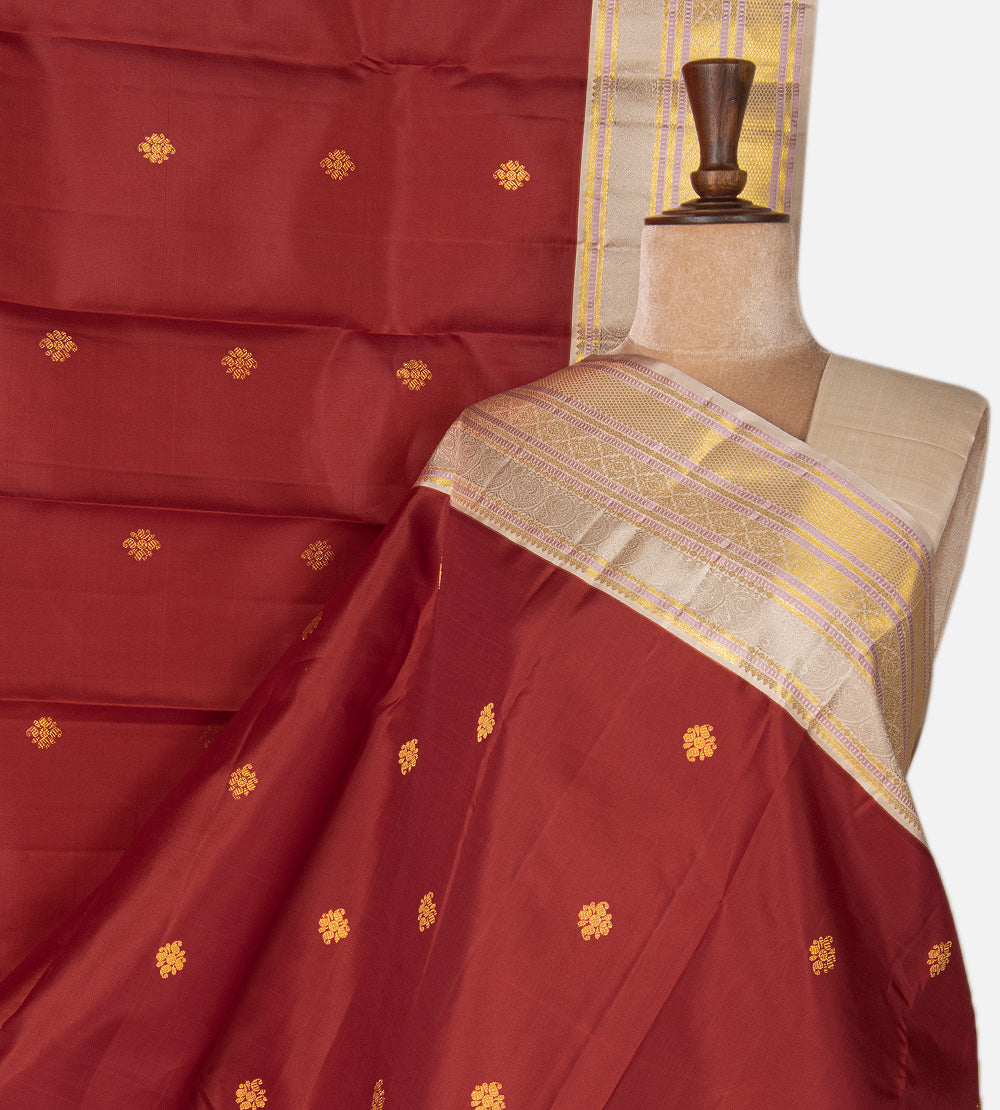 Maroon Kanchipuram Silk Saree