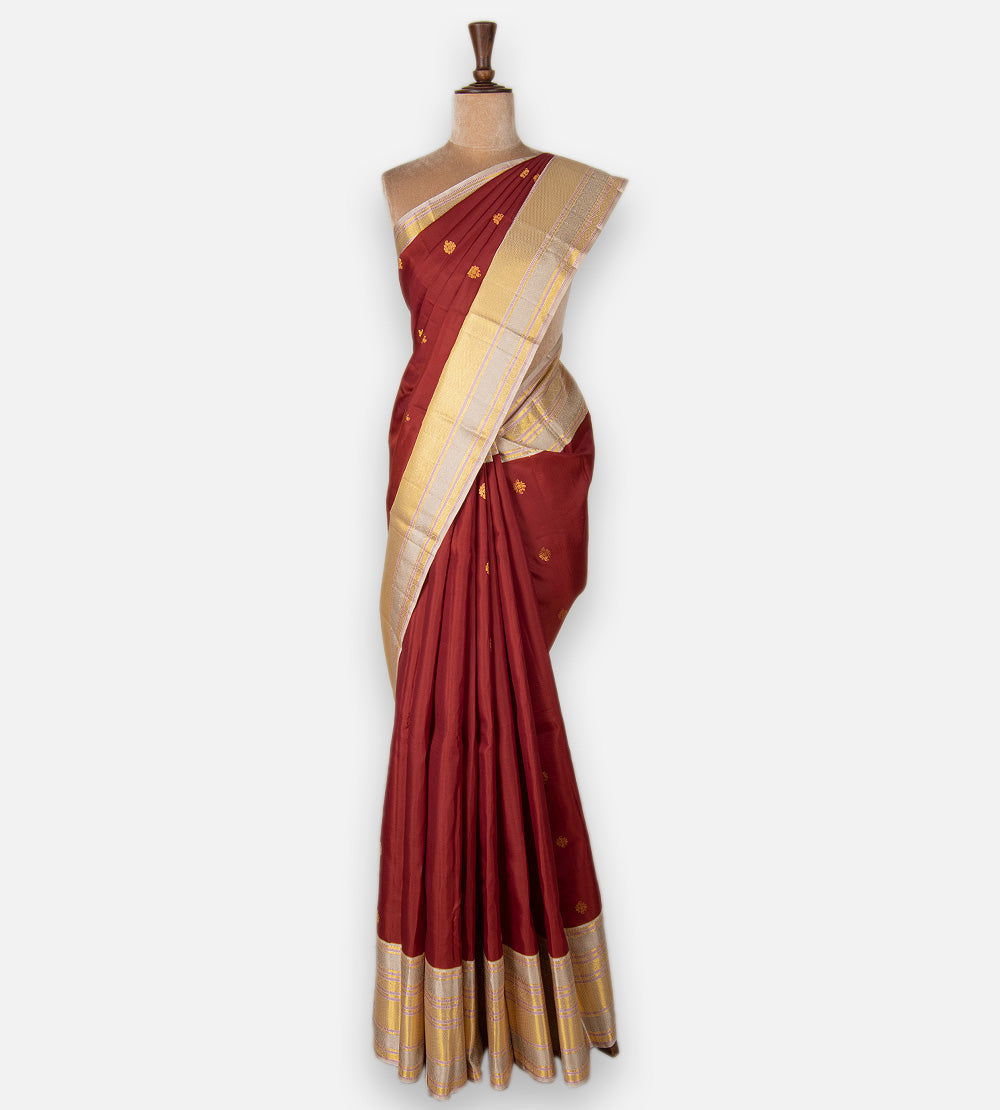 Maroon Kanchipuram Silk Saree