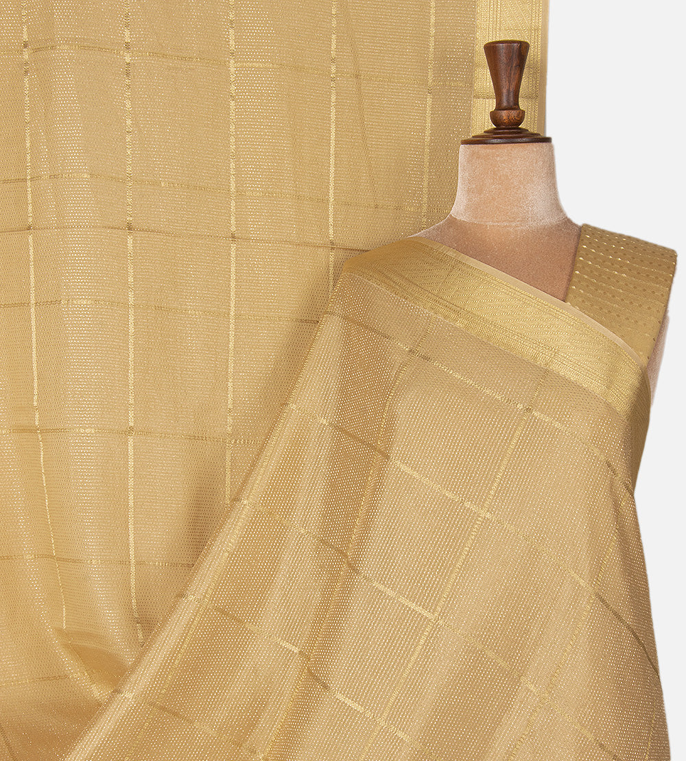 Beige Mysore Crepe Saree