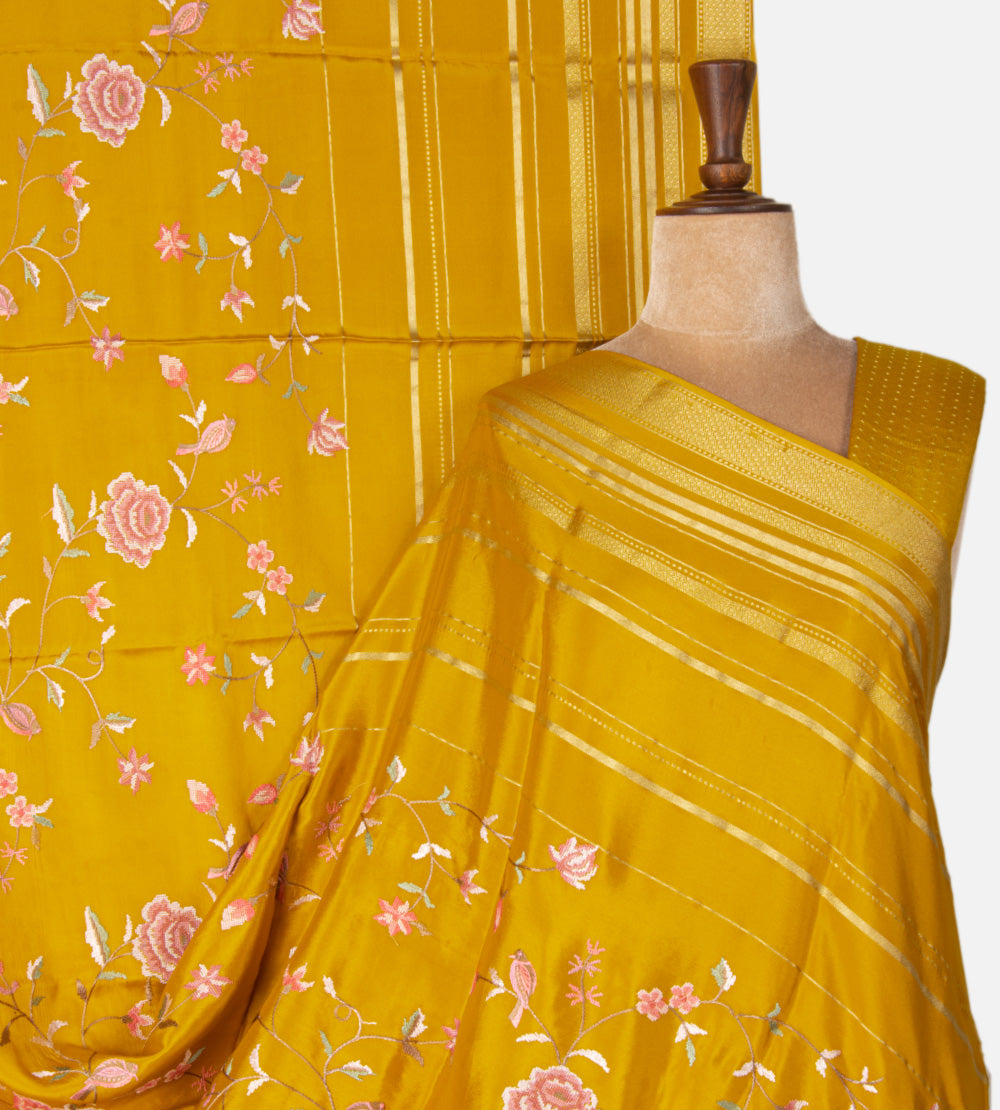 Gold Colour Mysore Silk Saree