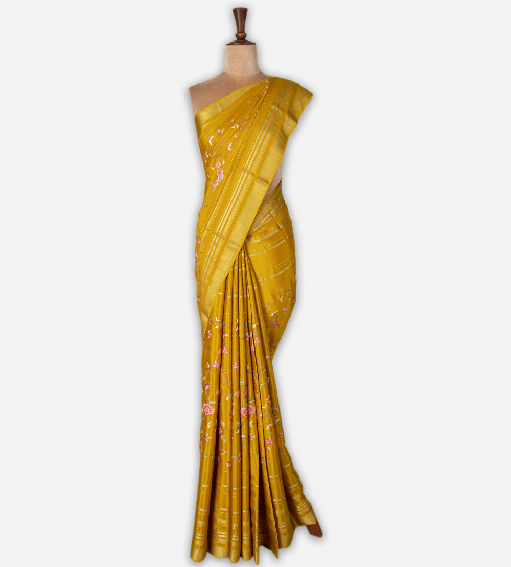 Gold Colour Mysore Silk Saree