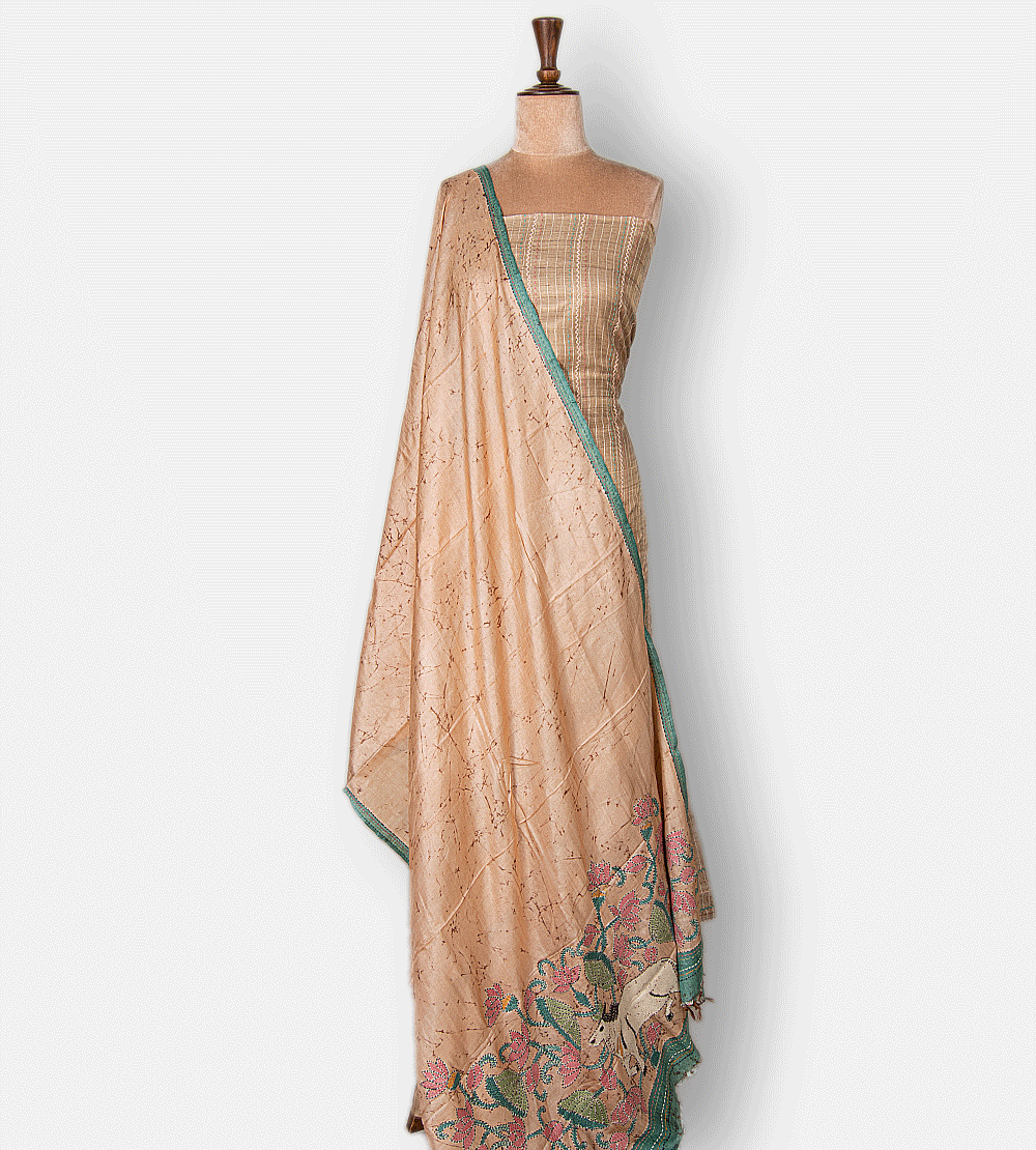 Light Peach Tussar Salwar