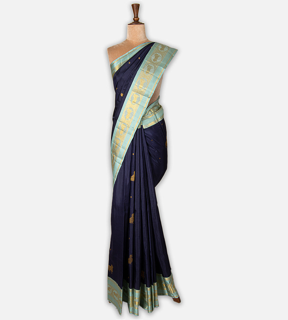 Blue Kanchipuram Silk Saree