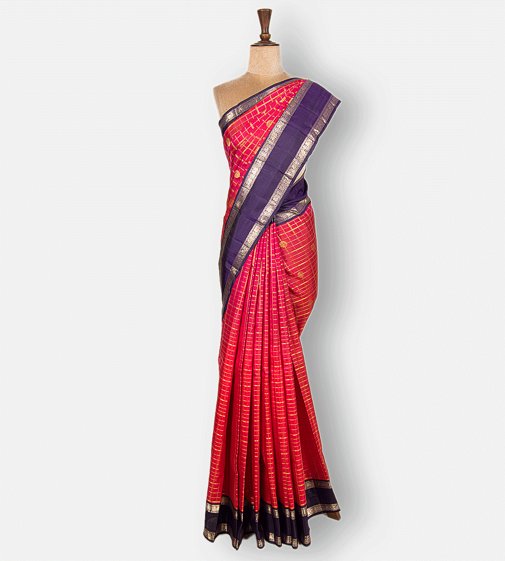Pink Kanchipuram Silk Saree