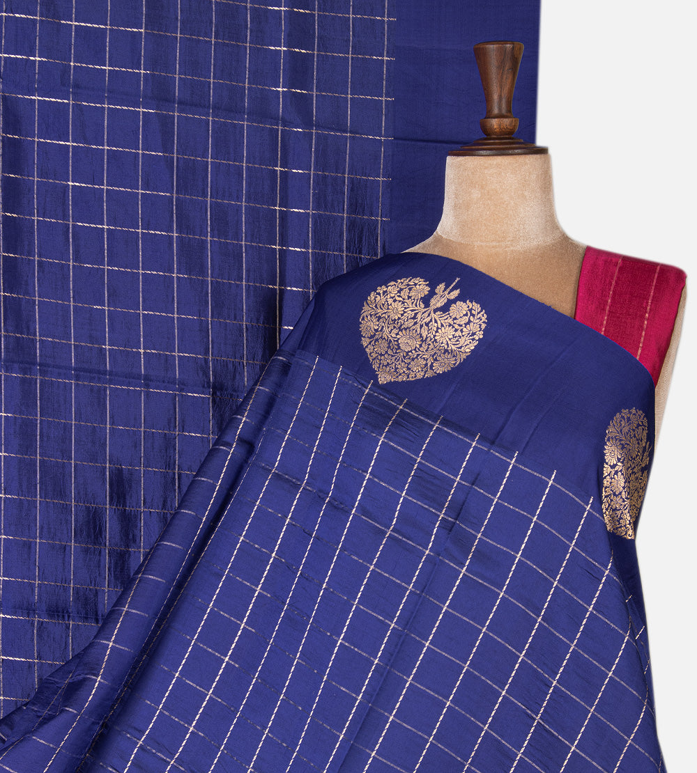 Blue Banarasi Kattan Silk Saree