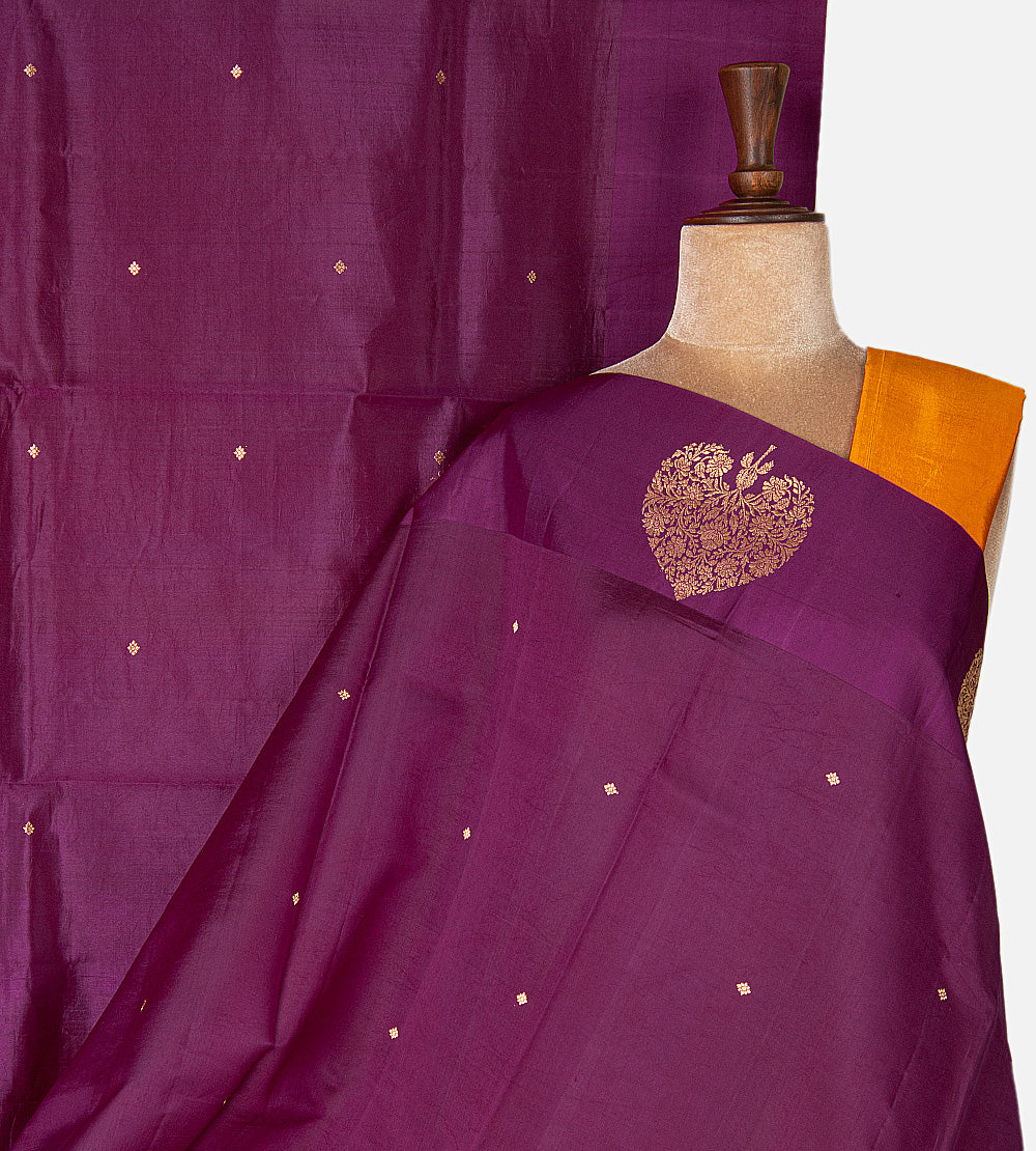 Purple Banarasi Kattan Silk Saree