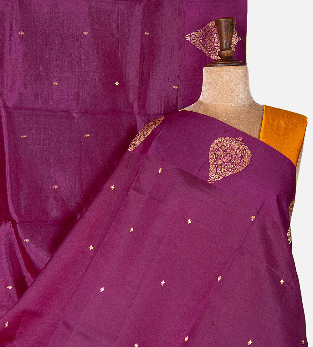 Purple Banarasi Kattan Silk Saree