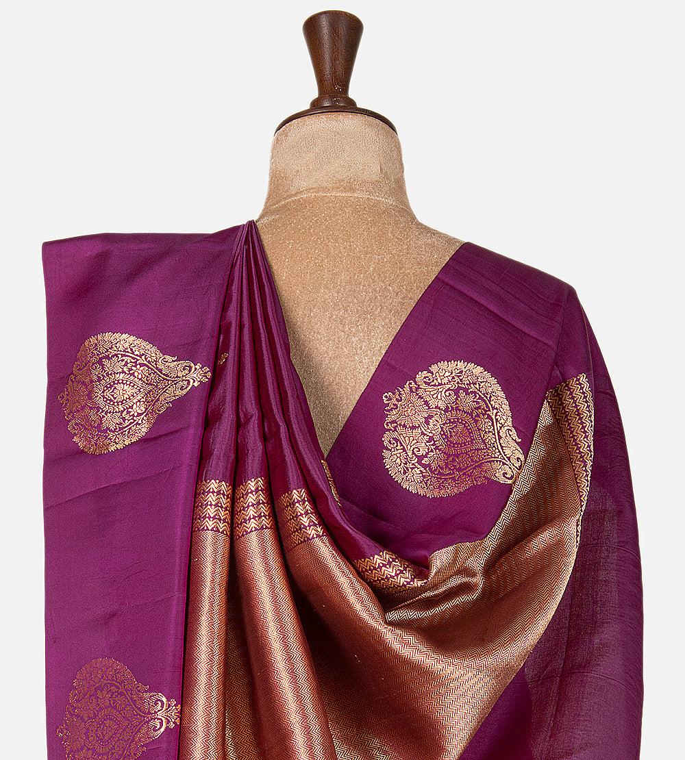 Purple Banarasi Kattan Silk Saree