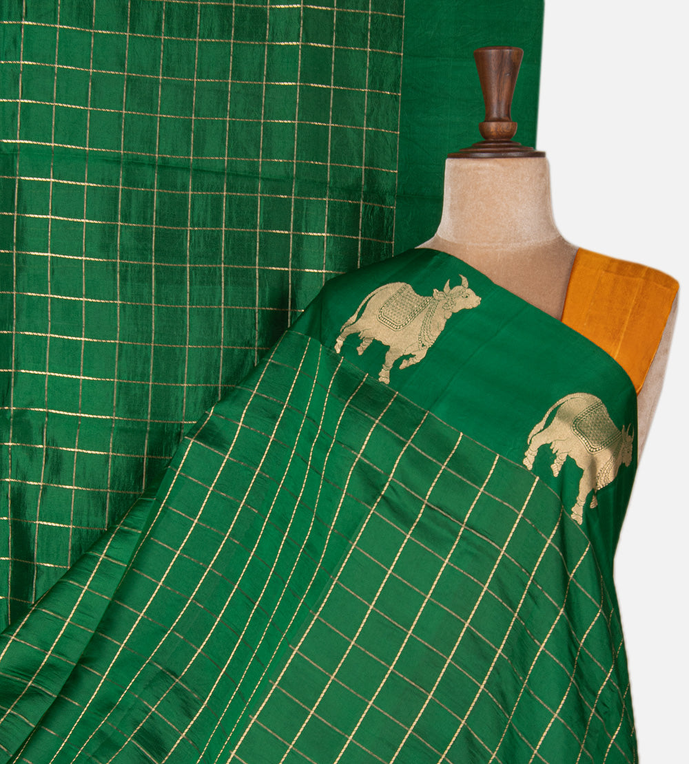 Green Banarasi Kattan Silk Saree