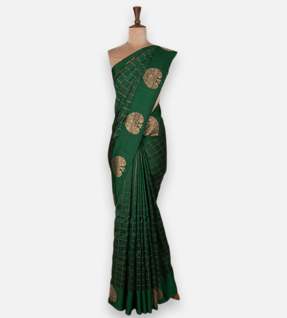Green Banarasi Kattan Silk Saree