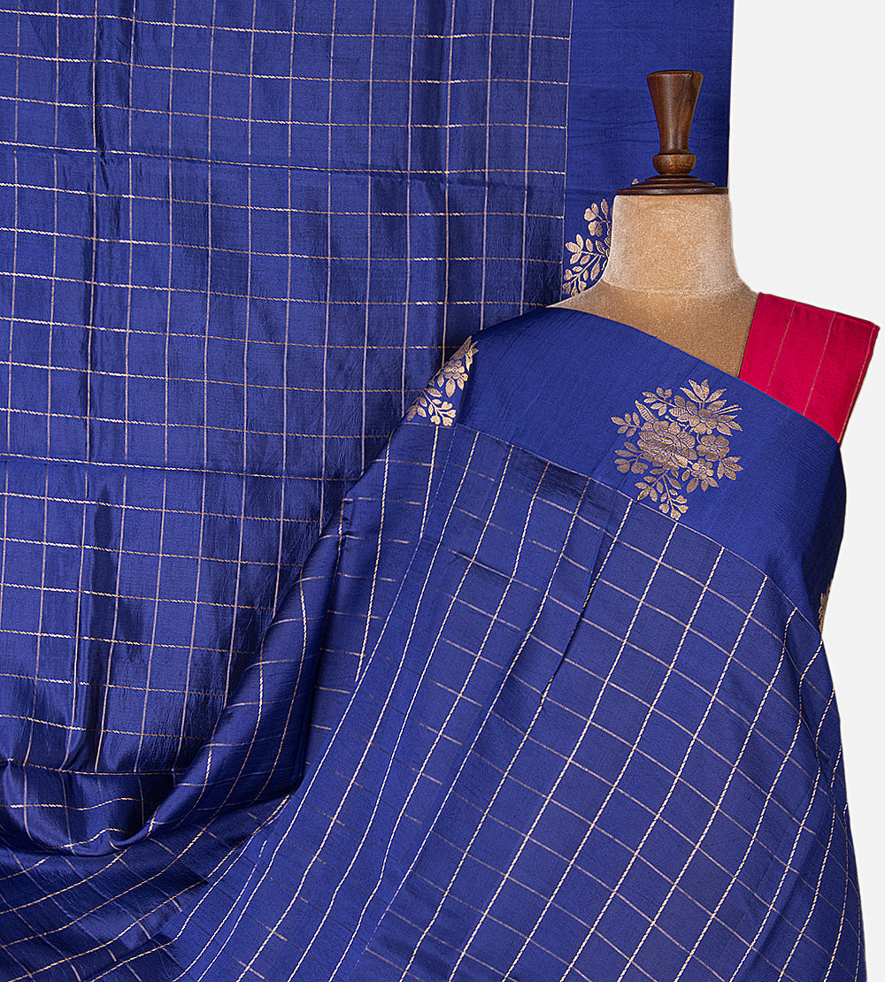 Blue Banarasi Kattan Silk Saree